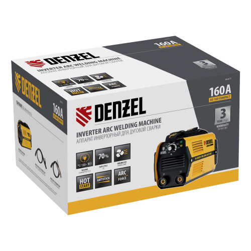 Аппарат инверторный дуговой сварки DS-160 Compact, 160 А, ПВ 70%, диаметр электрода 1.6-3.2 мм Denzel по ценам производителя в Челябинске с доставкой по всей России