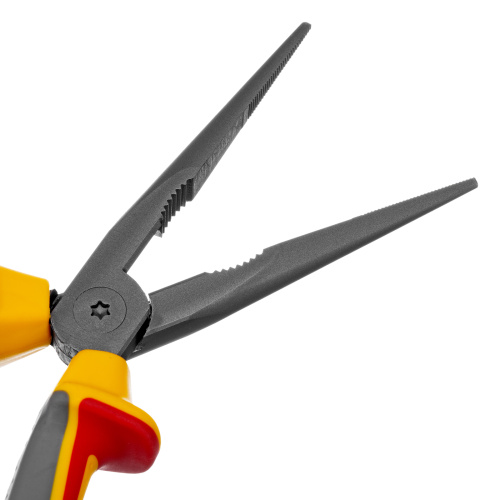 Длинногубцы прямые, диэлектрические рукоятки до 1000 В, трехкомпонентные рукоятки, 205мм Denzel по ценам производителя в Челябинске с доставкой по всей России