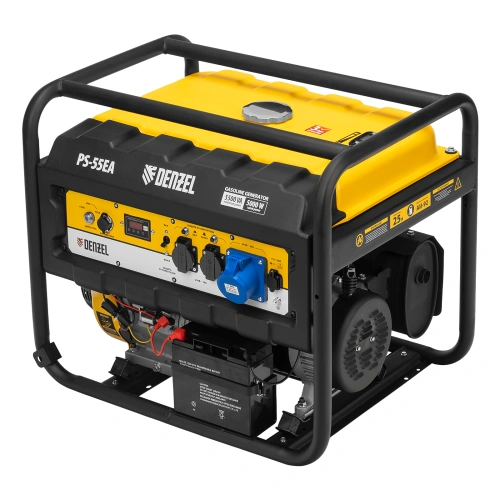 Генератор бензиновый PS 55 EA, 5.5 кВт, 230 В, 25 л, коннектор автоматики, электростартер Denzel по ценам производителя в Челябинске с доставкой по всей России