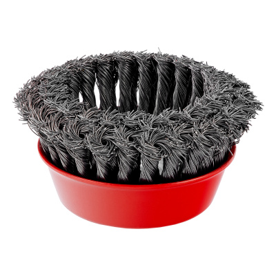 Щетка для УШМ, 125 мм, М14, "чашка", двухрядная, крученая проволока 0.5 мм Matrix по ценам производителя в Челябинске с доставкой по всей России