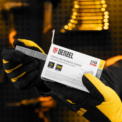 Скобы 21GA для пнев. степл., 14мм, шир. - 0,95мм, тол. - 0,6мм, шир. скобы - 12,8мм, 5000шт Denzel по ценам производителя в Челябинске с доставкой по всей России