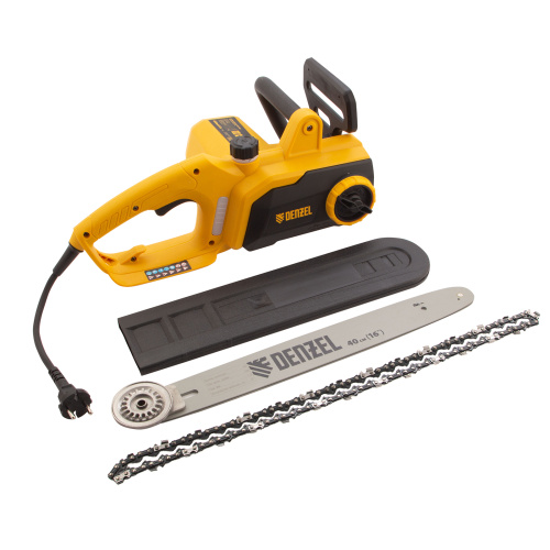 Пила цепная электрическая EDS-2000P, 2 кВт,поперечная, шина 40 см, шаг 3/8, паз 1.3 мм, 57 звеньев Denzel по ценам производителя в Челябинске с доставкой по всей России