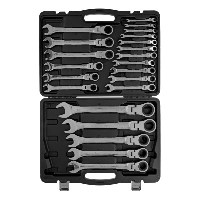 Набор ключей комбинированных, трещоточных шарнирных 22 шт. Matrix по ценам производителя в Челябинске с доставкой по всей России