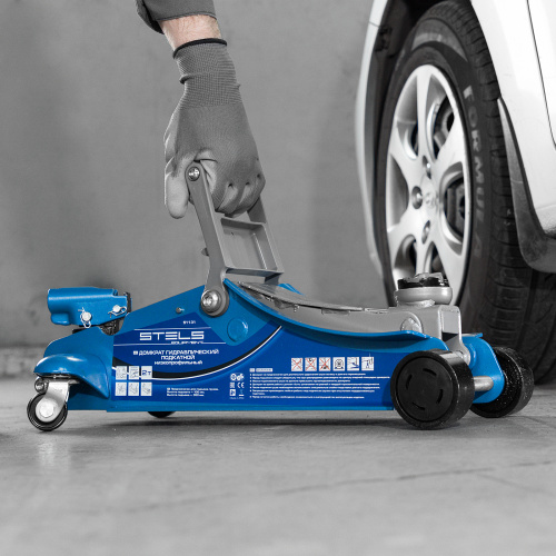 Домкрат гидравлический подкатной, поворотная рукоятка, 2 т, Low Profile, 100-350 мм Stels по ценам производителя в Челябинске с доставкой по всей России