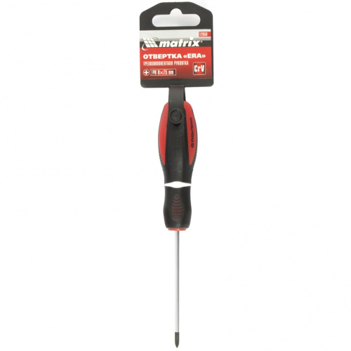 Отвертка "Era", PH0 х 75 мм, CrV, трехкомпонентная рукоятка Matrix по ценам производителя в Челябинске с доставкой по всей России