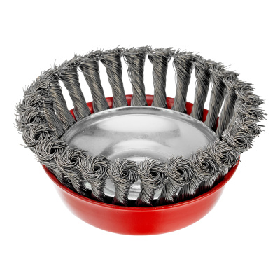 Щетка для УШМ, 125 мм, М14, "чашка", крученая проволока 0.5 мм Matrix по ценам производителя в Челябинске с доставкой по всей России