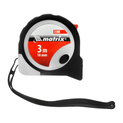 Рулетка Continuous fixation,3 м х 16 мм,двухкомпонентный корпус,плавная фиксация Matrix по ценам производителя в Челябинске с доставкой по всей России