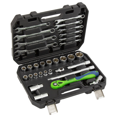 Набор инструментов 32 предмета, CrV, 1/2" Сибртех по ценам производителя в Челябинске с доставкой по всей России