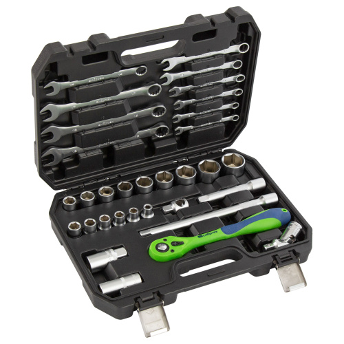 Набор инструментов 32 предмета, CrV, 1/2" Сибртех по ценам производителя в Челябинске с доставкой по всей России