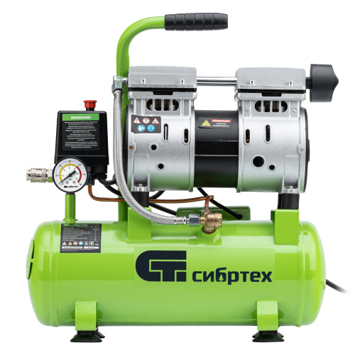 Компрессор безмаслянный малошумный МБ 750/10,750 Вт, 10 л, 150 л/мин Сибртех по ценам производителя в Челябинске с доставкой по всей России