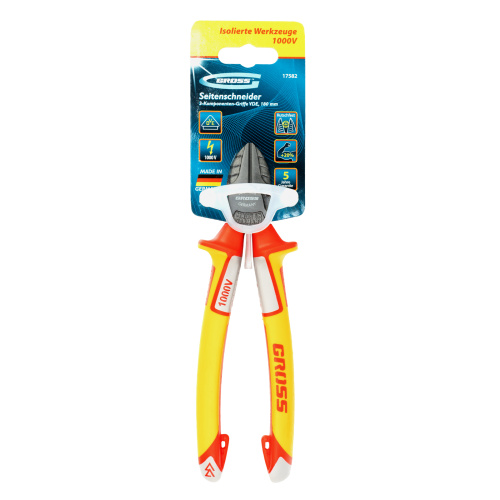 Бокорезы, диэлектрические рукоятки, до 1000 В, трехкомпонентные рукоятки, 180 мм Gross по ценам производителя в Челябинске с доставкой по всей России