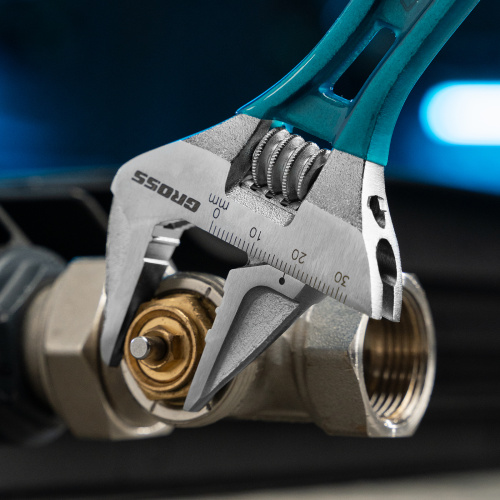 Ключ разводной 200 мм, CrV, облегченный Gross по ценам производителя в Челябинске с доставкой по всей России