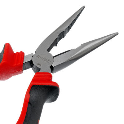 Длинногубцы прямые, 180 мм, хром-ванадий, двухкомпонентные рукоятки Matrix по ценам производителя в Челябинске с доставкой по всей России