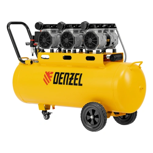 Компрессор безмасляный, малошумный DLS 1800/100,1800 Вт, 3x600, 100 л, 345 л/мин Denzel по ценам производителя в Челябинске с доставкой по всей России