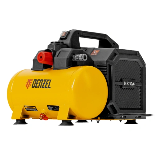 Компрессор  DLS750/6 безмасляный малошумный 750 Вт, 140 л/мин,ресивер 6 л Denzel по ценам производителя в Челябинске с доставкой по всей России