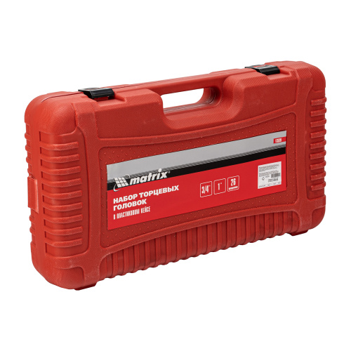 Набор торцевых головок 3/4"–1", головки 21 х 65 мм, 26 предметов, в пласт. боксе Matrix по ценам производителя в Челябинске с доставкой по всей России