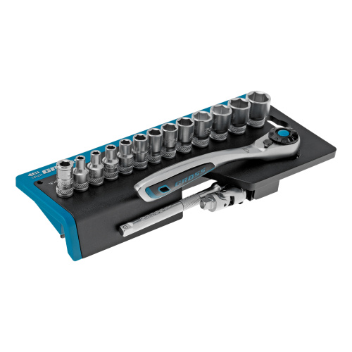 Набор торцевых головок, трещотка 120 зубьев, 1/4", CrV, 36 предметов Gross по ценам производителя в Челябинске с доставкой по всей России