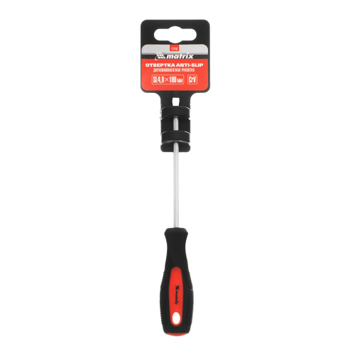 Отвертка Anti-Slip, SL4 х 100 мм, CrV, двухкомпонентная рукоятка Matrix по ценам производителя в Челябинске с доставкой по всей России