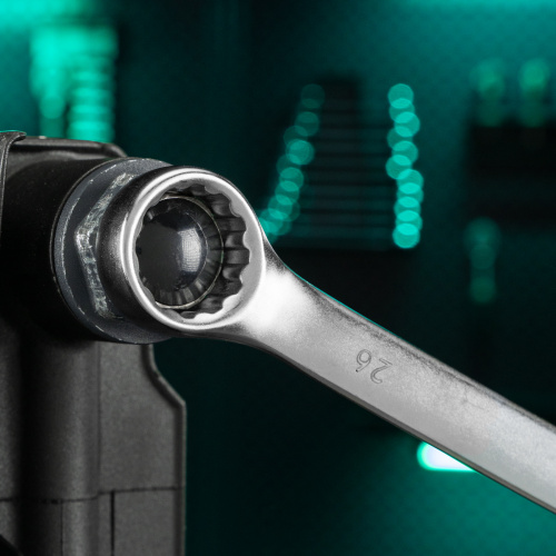 Ключ комбинированный, 26 мм, CrV, матовый хром Stels по ценам производителя в Челябинске с доставкой по всей России