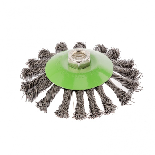 Щетка для УШМ, 115 мм, М14, "тарелка", крученая проволока 0.5 мм Сибртех по ценам производителя в Челябинске с доставкой по всей России