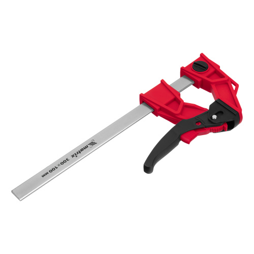 Струбцина реечная быстрозажимная, усиленная, пластиковый корпус рычажно-храповой механизм 300 х 100 х 456 мм, штанга 5 х 22 мм Matrix по ценам производителя в Челябинске с доставкой по всей России