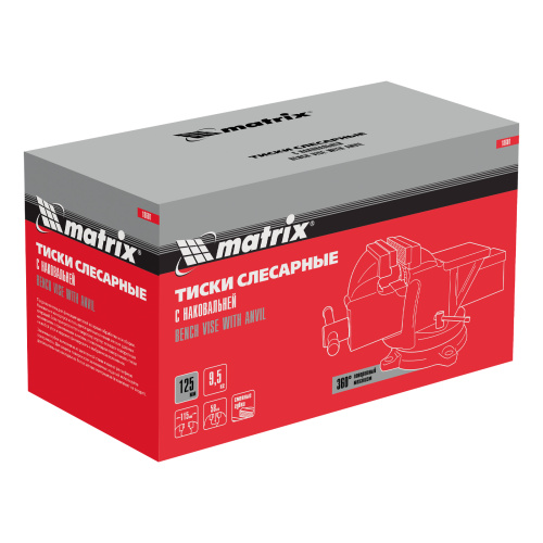 Тиски слесарные, 125 мм, поворотные, с наковальней Matrix по ценам производителя в Челябинске с доставкой по всей России