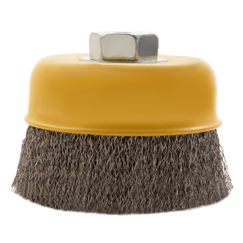 Щетка для УШМ, 75 мм, "Чашка", витая нержавеющая проволока 0.3 мм, М14 Denzel по ценам производителя в Челябинске с доставкой по всей России