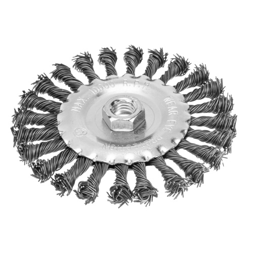 Щетка для УШМ 125 мм, М14, плоская, крученая проволока 0.8 мм Matrix по ценам производителя в Челябинске с доставкой по всей России