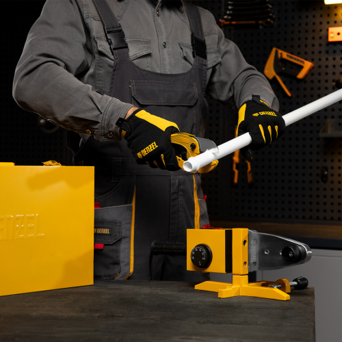 Аппарат для сварки пластиковых труб DWP-1500, 1500 Вт, 260-300 град, комплект насадок, 20-63 мм Denzel по ценам производителя в Челябинске с доставкой по всей России