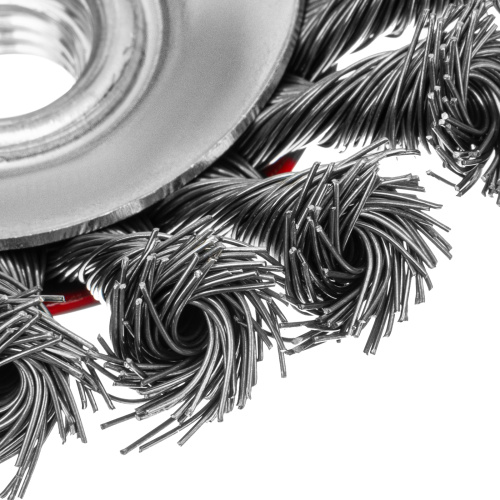 Щетка для УШМ, 100 мм, М14, "тарелка", крученая проволока 0.5 мм Matrix по ценам производителя в Челябинске с доставкой по всей России