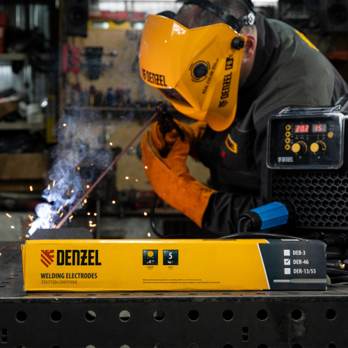 Электроды DER-46, диам. 4 мм, 5 кг, рутиловое покрытие Denzel по ценам производителя в Челябинске с доставкой по всей России