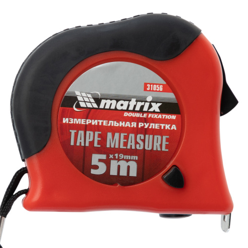 Рулетка Double fixation,5 м х 19 мм,обрезиненный корпус,двойная плавная фиксация Matrix по ценам производителя в Челябинске с доставкой по всей России