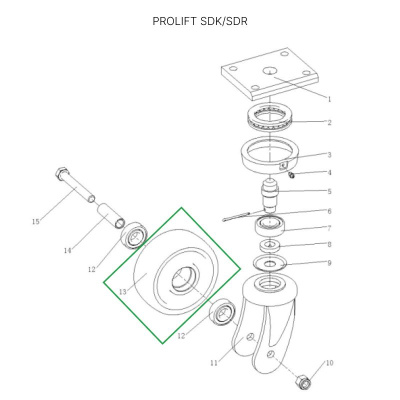 Опорное колесо для штабелеров SDR1536/1545S/1645/1656/2036/2045, SDK по ценам производителя в Челябинске с доставкой по всей России