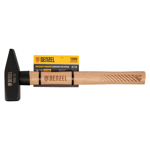 Молоток слесарный, 1000 г, кованый квадратный боек, буковая рукоятка Denzel по ценам производителя в Челябинске с доставкой по всей России