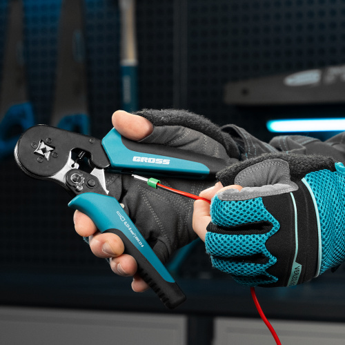 Клещи (пресс-клещи) для обжима наконечников электропроводов с сечением 0.25-8 мм2 Gross по ценам производителя в Челябинске с доставкой по всей России