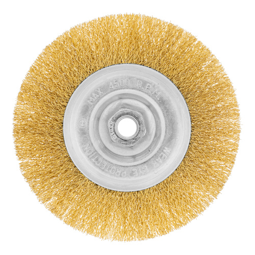 Щетка для УШМ, 150 мм, М14, плоская, латунированная витая проволока Matrix по ценам производителя в Челябинске с доставкой по всей России