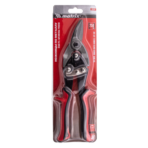 Ножницы по металлу, 250 мм, левые, обрезиненные рукоятки Matrix по ценам производителя в Челябинске с доставкой по всей России