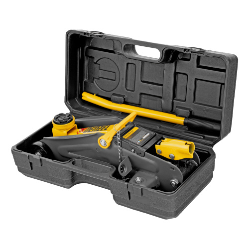 Домкрат гидравлический подкатной с фиксатором, 2 т, 130-330 мм, в кейсе Denzel по ценам производителя в Челябинске с доставкой по всей России