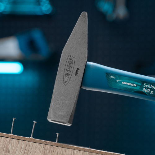 Молоток слесарный, 300 г, квадратный боек, фибергласовая обрезиненная рукоятка Gross по ценам производителя в Челябинске с доставкой по всей России