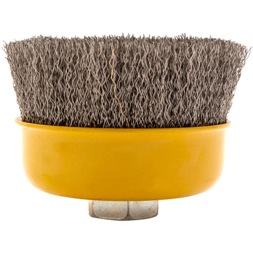 Щетка для УШМ, 100 мм, "Чашка", витая нержавеющая проволока 0.3 мм, М14 Denzel по ценам производителя в Челябинске с доставкой по всей России