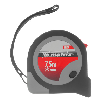 Рулетка Continuous fixation,7,5 м х 25 мм,двухкомпонентный корпус,плавная фиксация Matrix по ценам производителя в Челябинске с доставкой по всей России