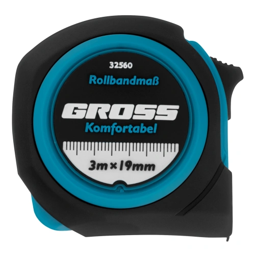 Рулетка Komfortabel 3 м х 19 мм,обрезиненный корпус Gross по ценам производителя в Челябинске с доставкой по всей России