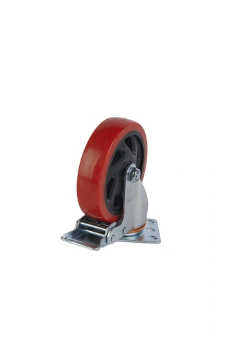 Колесо поворотное усиленное полиуретан SCBM 55 125 мм с тормозом по ценам производителя в Челябинске с доставкой по всей России