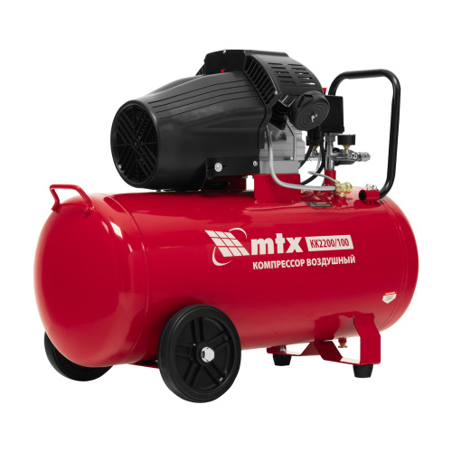 Компрессор воздушный КК-2200/100, 2,2 кВт, 350 л/мин, 100 л, прямой привод, масляный MTX по ценам производителя в Челябинске с доставкой по всей России
