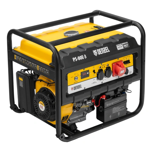 Генератор бензиновый PS 80 E-3, 6.6 кВт, 400 В, 25 л, электростартер Denzel по ценам производителя в Челябинске с доставкой по всей России