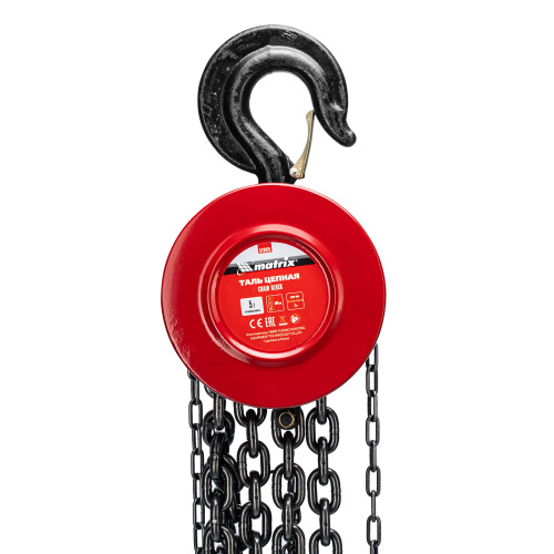 Таль цепная, 5 т, H подъема 3 м, расстояние между крюками 600 мм Matrix по ценам производителя в Челябинске с доставкой по всей России