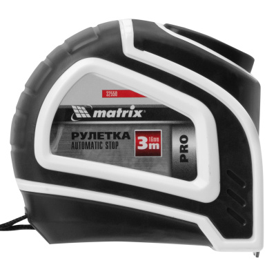 Рулетка Autostop,3 м х 16 мм,двухкомпонентный корпус,автоматическая фиксация,Pro Matrix по ценам производителя в Челябинске с доставкой по всей России