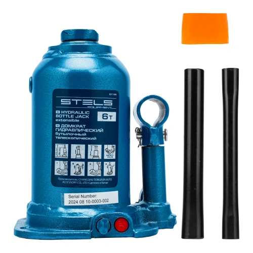 Домкрат гидравлический бутылочный телескопический, 6 т, подъем 180-410 мм Stels по ценам производителя в Челябинске с доставкой по всей России