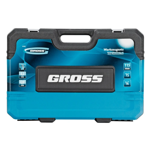 Набор инструментов, 1/4", 1/2", CrV, 120 зубьев, 115 предметов Gross по ценам производителя в Челябинске с доставкой по всей России