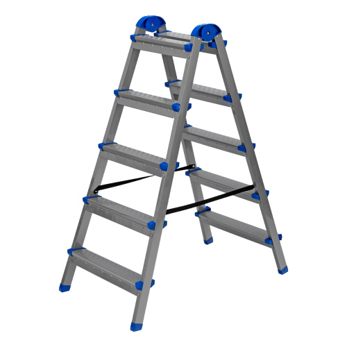 Стремянка двухсторонняя 5 ступеней, сталь профиль, стальные ступени, Сибртех по ценам производителя в Челябинске с доставкой по всей России